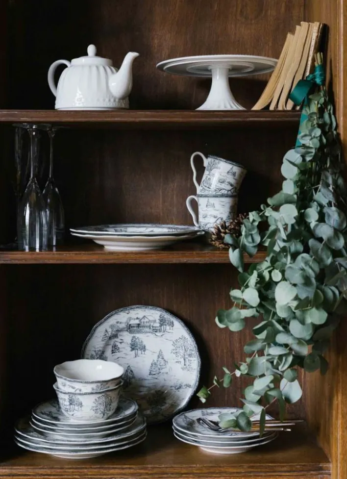 COUPELLE EN GRÈS MOTIF HIVERNAL SYLVAINE GRIS