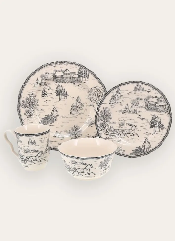 COUPELLE EN GRÈS MOTIF HIVERNAL SYLVAINE GRIS