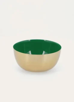 COUPELLE EN MÉTAL DORÉ AVEC INTÉRIEUR LAQUÉ VERT PAON