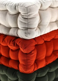 COUSSIN DE SOL EN COTON GRAND FORMAT KAKI