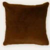 COUSSIN EFFET MOHAIR ET FOURRURE MARRON