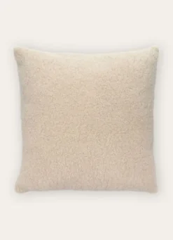 COUSSIN FAUX CUIR ET FOURRURE BLANC CASSE