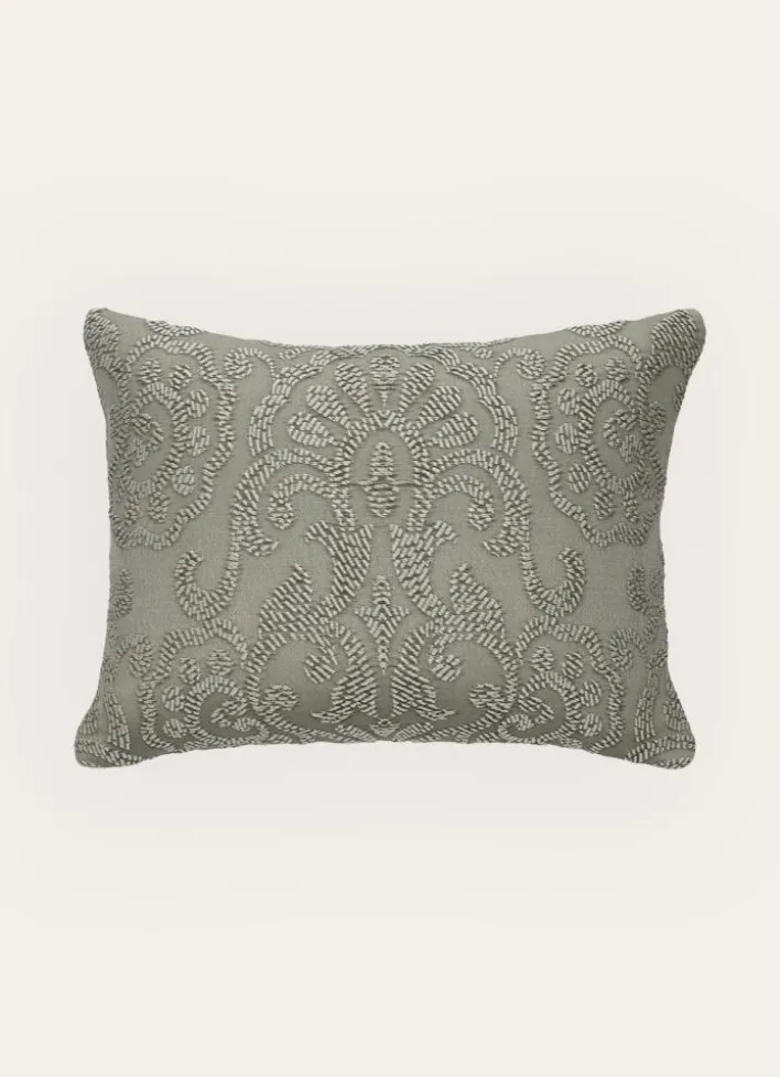 COUSSIN JACQUARD EN RELIEF MOTIF FEUILLAGE vert
