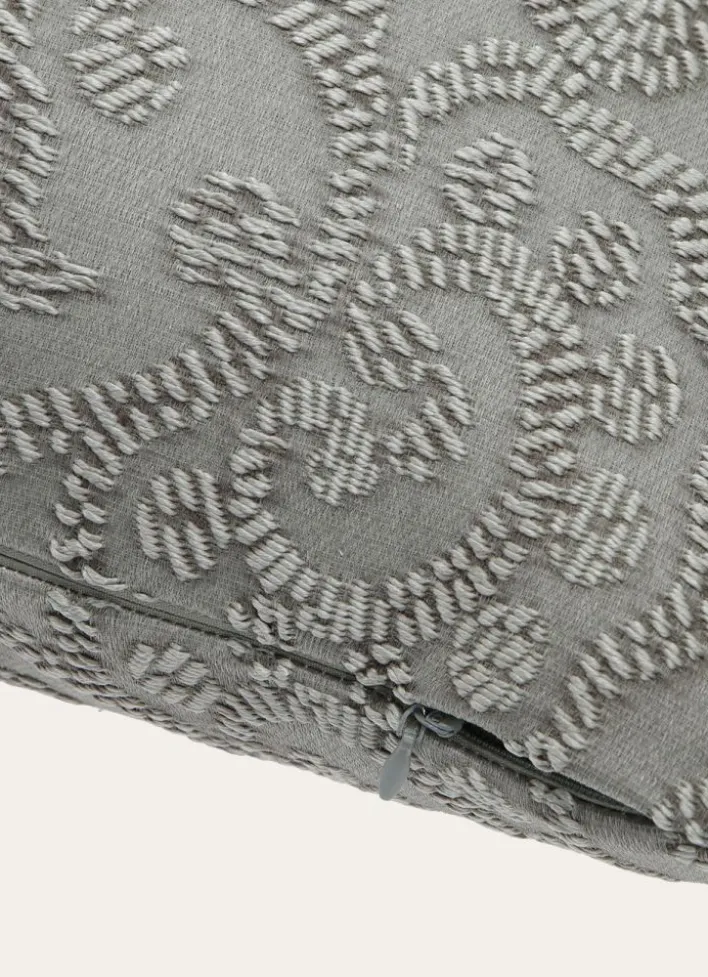 COUSSIN JACQUARD EN RELIEF MOTIF FEUILLAGE vert