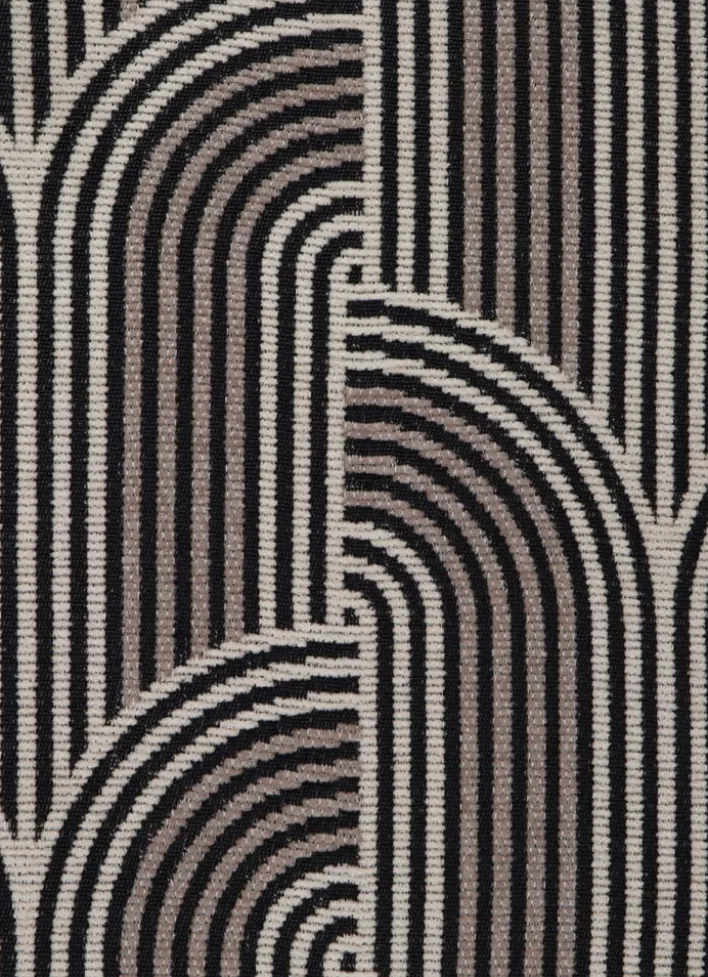 COUSSIN JACQUARD EN VELOURS CHENILLE NATUREL/NOIR