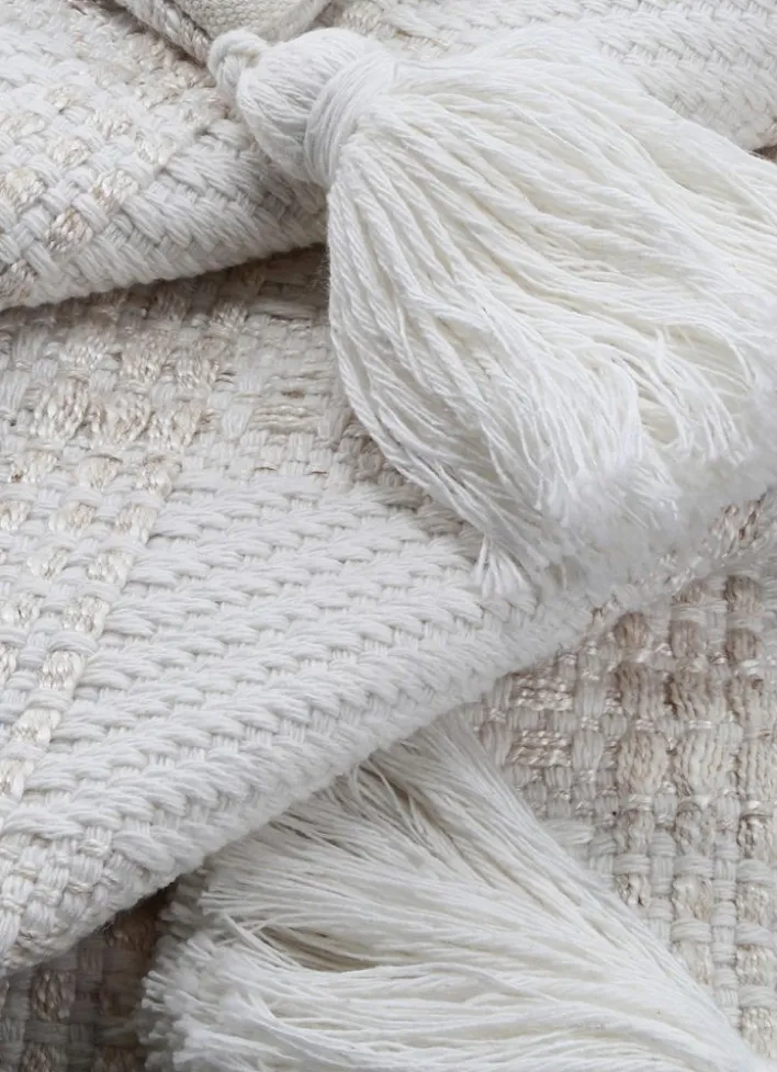 COUSSIN JACQUARD UNI BLANC