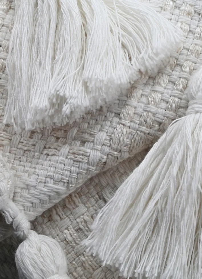 COUSSIN JACQUARD UNI BLANC