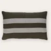 COUSSIN À RAYURES TISSAGE CHEVRON VERT KAKI