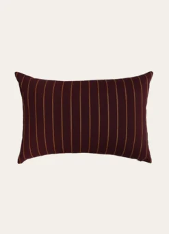 COUSSIN À RAYURES TISSÉES PRUNE