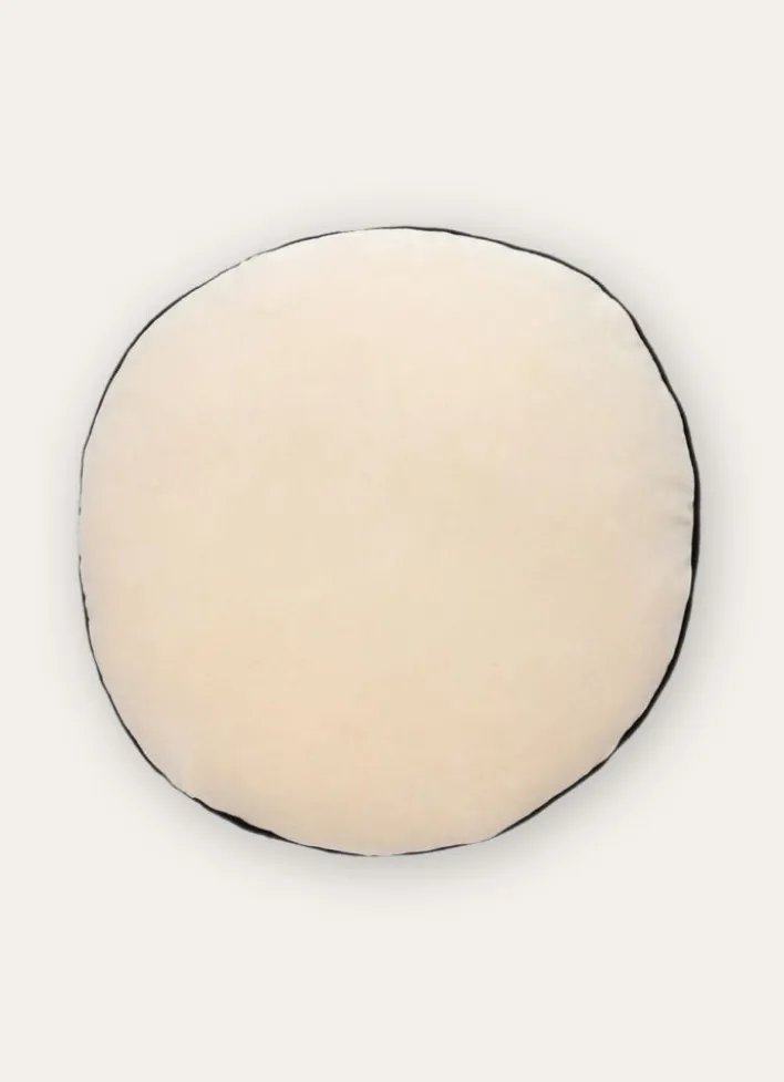 COUSSIN ROND EN VELOURS BLANC