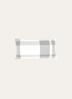 COUSSIN TISSÉ AVEC CARREAUX PLACÉS BLANC / NOIR