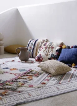 COUSSIN TRESSÉ EN JUTE ET COTON NATUREL