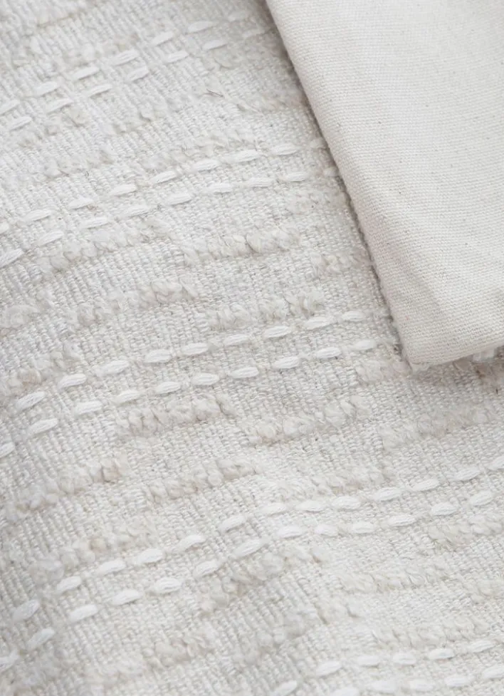 COUSSIN UNI AVEC PASSAGE FILS FANTAISIE ECRU