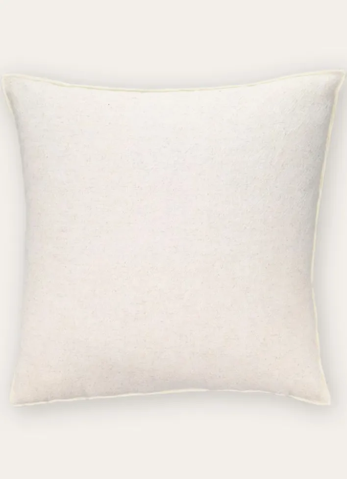 COUSSIN UNI COTON-LIN AVEC BOURDON CONTRASTÉ ÉCRU/BLANC CASSÉ