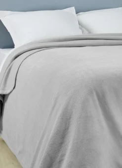 COUVERTURE DOUBLE FACE TRÈS CHAUDE GRIS ARGENT