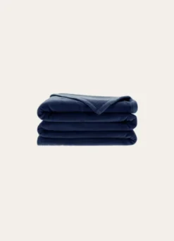 COUVERTURE DOUBLE FACE TRÈS CHAUDE BLEU GRIS