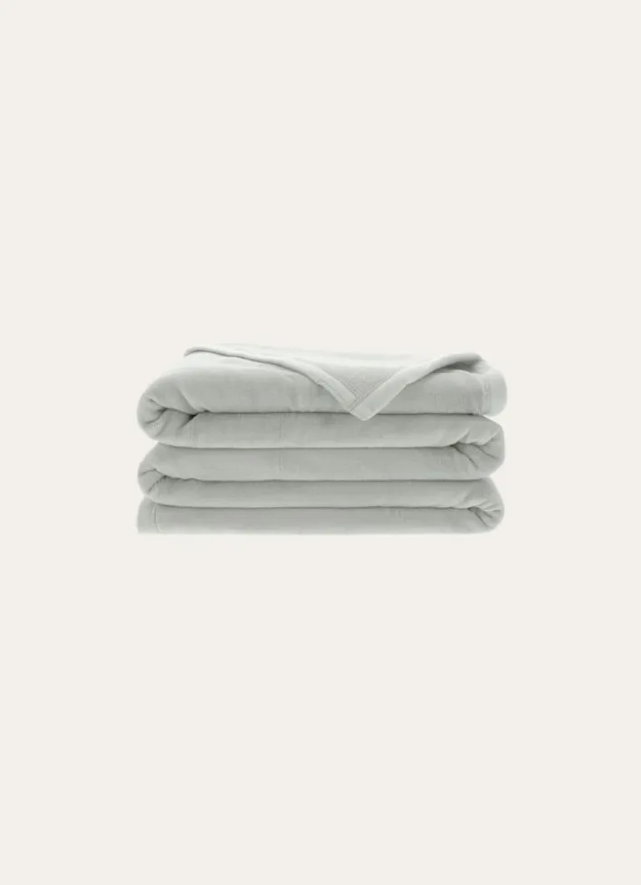 COUVERTURE DOUBLE FACE TRÈS CHAUDE GRIS ARGENT
