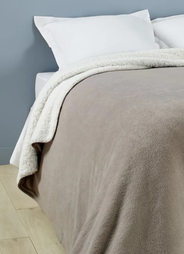 COUVERTURE DOUBLE FACE TRÈS CHAUDE - 540GR TAUPE