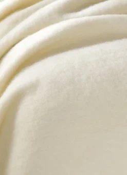 COUVERTURE EN PURE LAINE VIERGE DOUBLE FACE ÉCRU