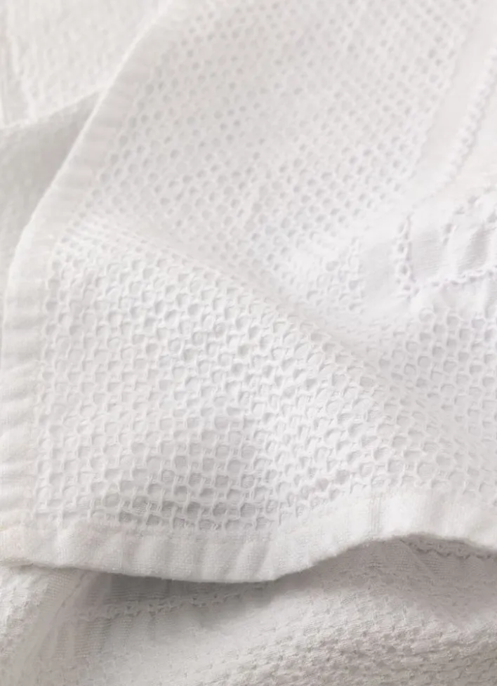 COUVRE-LIT EN JACQUARD DE COTON BLANC