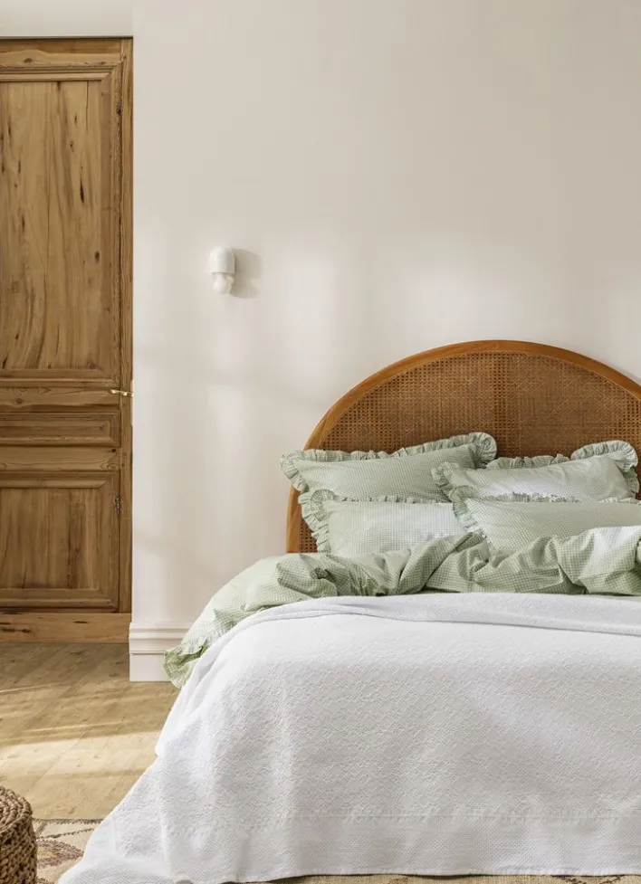 COUVRE-LIT EN JACQUARD DE COTON BLANC