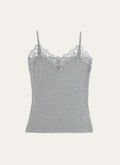 DÉBARDEUR DENTELLE GRIS CLAIR