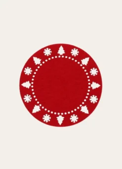 4 DESSOUS VERRES EN FEUTRINE ROUGE