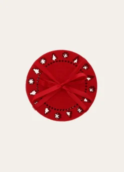 4 DESSOUS VERRES EN FEUTRINE ROUGE