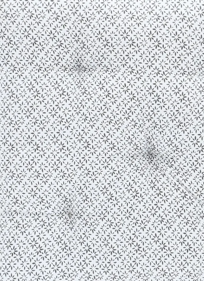 DESSUS DE CHAISE EN COTON IMPRIMÉ FLEURI GRIS