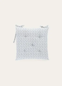 DESSUS DE CHAISE EN COTON IMPRIMÉ FLEURI GRIS