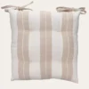 DESSUS DE CHAISE LARGES RAYURES BEIGE / ÉCRU