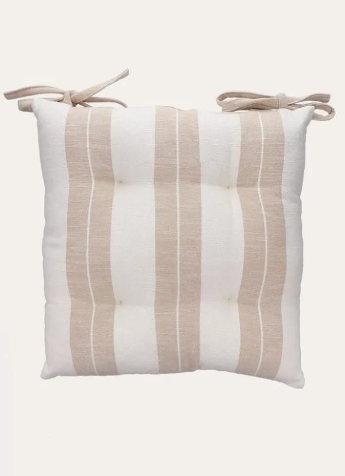 DESSUS DE CHAISE LARGES RAYURES BEIGE / ÉCRU