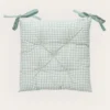 DESSUS DE CHAISE TOILE IMPRIMÉE FAÇON VICHY AMANDE