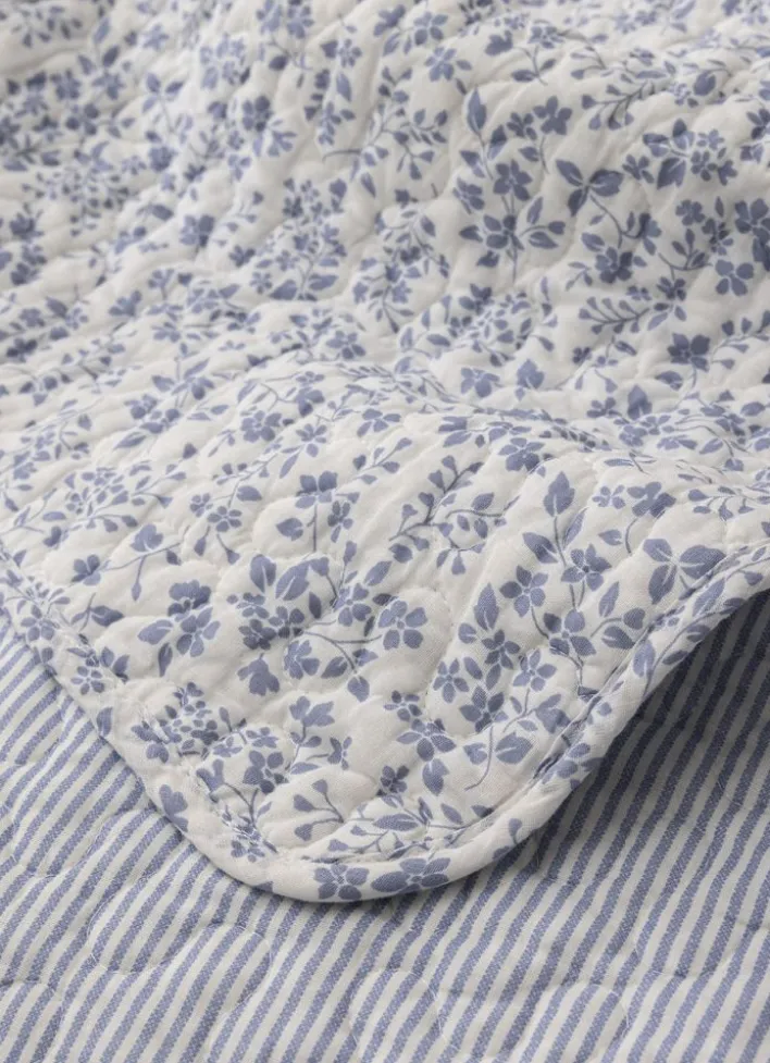 DESSUS DE LIT MATELASSÉ DOMITILLE BLEU