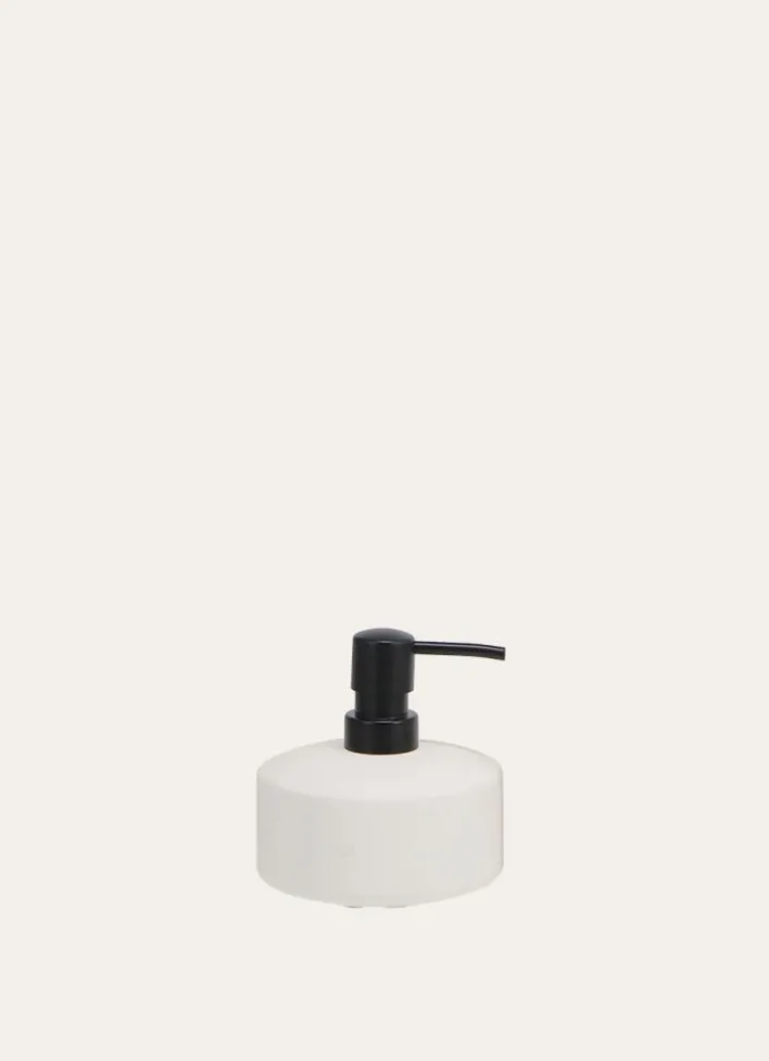 DISTRIBUTEUR DE SAVON EN GRÈS BLANC