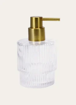 DISTRIBUTEUR DE SAVON STRIÉ TRANSPARENT
