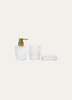 DISTRIBUTEUR DE SAVON STRIÉ TRANSPARENT