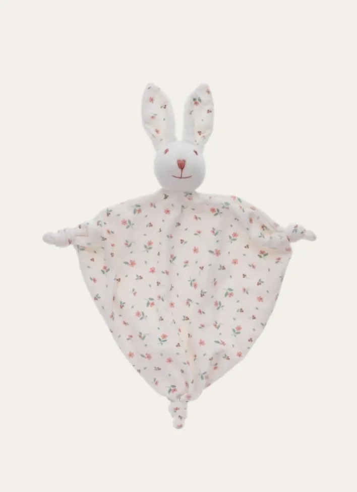 DOUDOU LAPIN IMPRIMÉ FLEURS ECRU