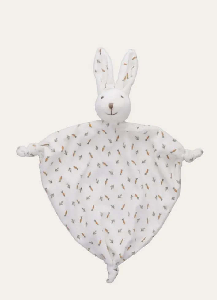 DOUDOU LAPIN IMPRIMÉ PETITES CAROTTES ÉCRU