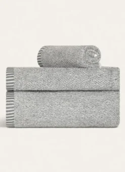 DRAP DE BAIN CHINÉ GRIS