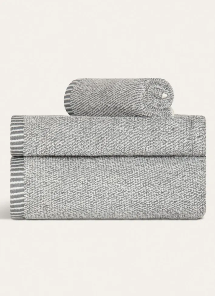 DRAP DE BAIN CHINÉ GRIS