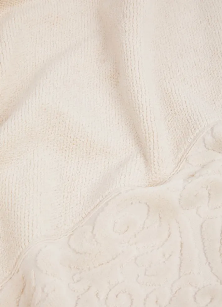 DRAP DE BAIN EN COTON LITEAU CISELÉ BEIGE