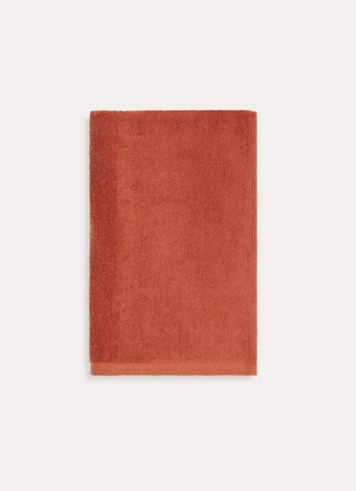 DRAP DE BAIN EN COTON UNI BASIL TERRACOTTA