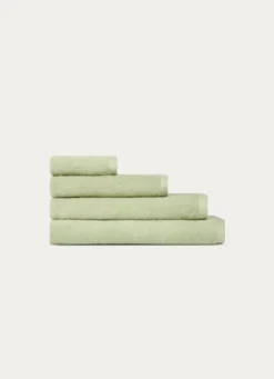 DRAP DE BAIN EN COTON UNI BASIL VERT