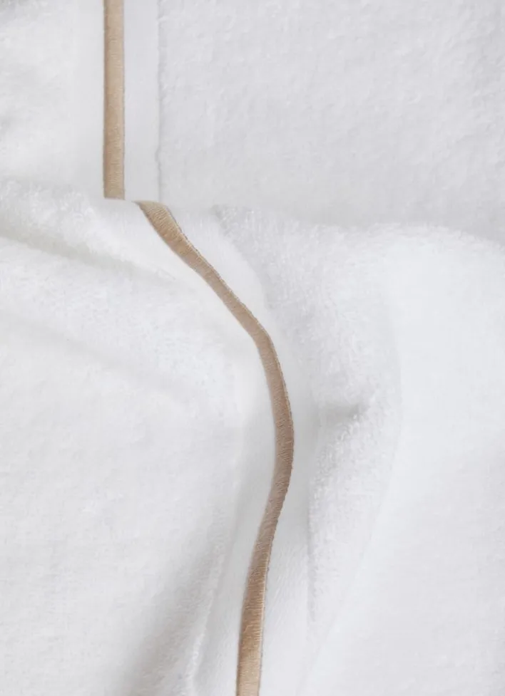 DRAP DE BAIN FINITION BOURDON OPÉRA BLANC/BEIGE