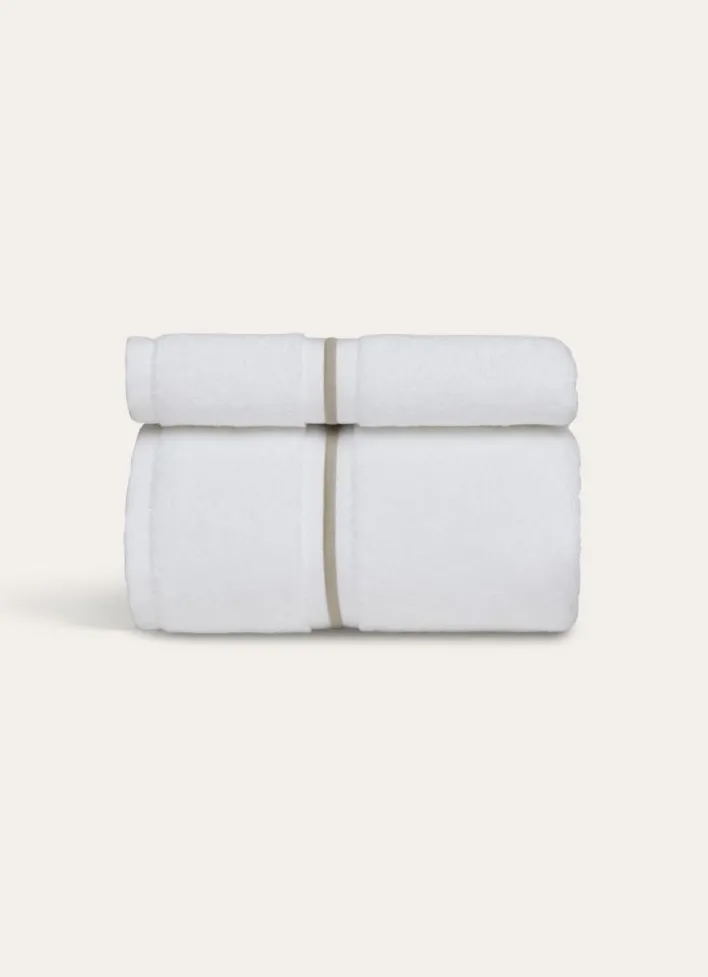 DRAP DE BAIN FINITION BOURDON OPÉRA BLANC/BEIGE