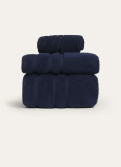 DRAP DE BAIN MOELLEUX LITEAU RAFFINÉ MARINE