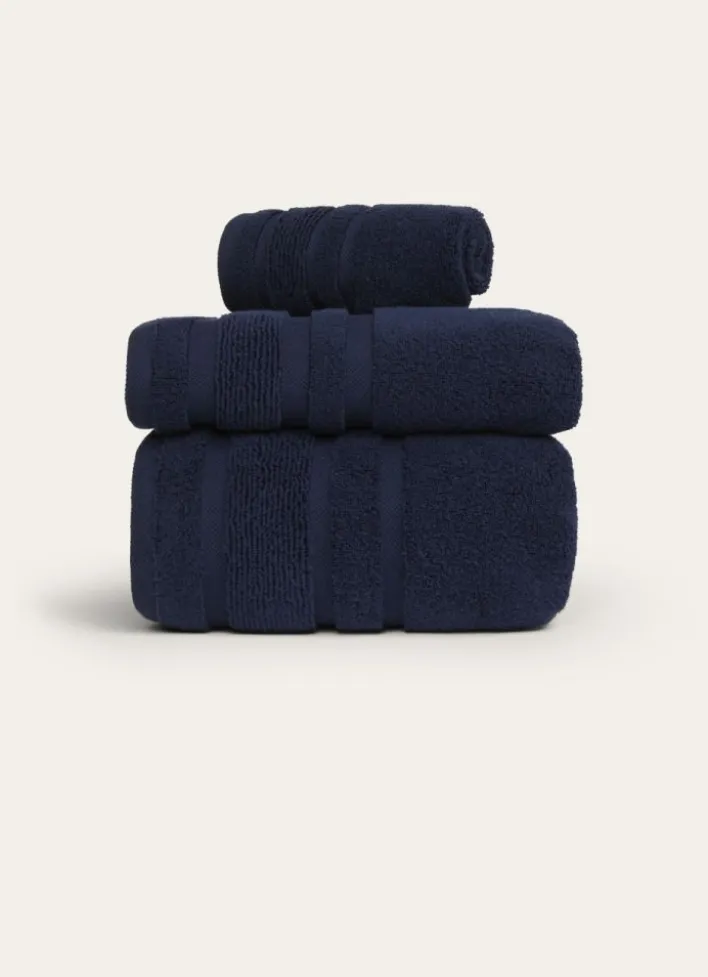 DRAP DE BAIN MOELLEUX LITEAU RAFFINÉ MARINE