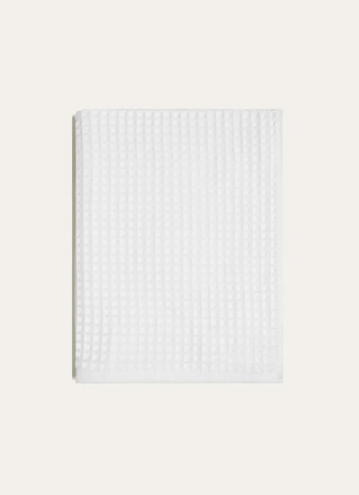 DRAP DE BAIN NID D'ABEILLE BLANC