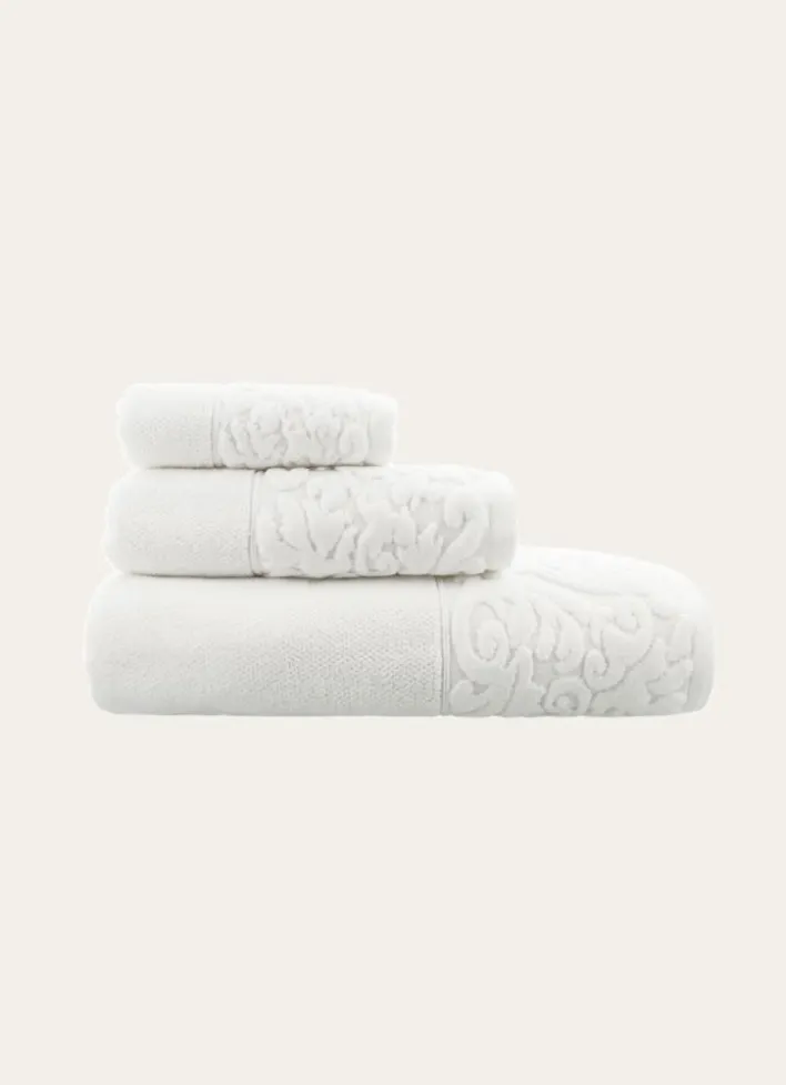 DRAP DE DOUCHE CISELÉ BLANC